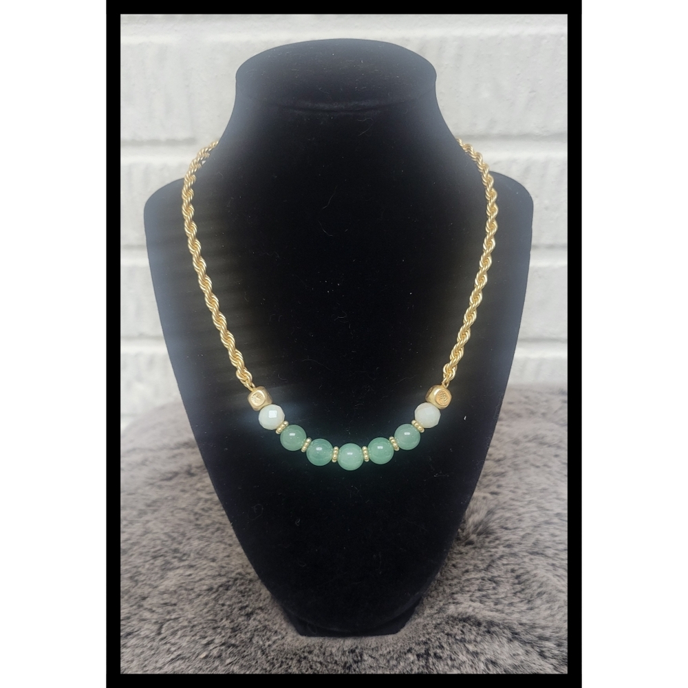 Genuine Green Aventurine & Amazonite Necklace • Adjustable 16–19” • Nickel-Free - Picture 3 of 3